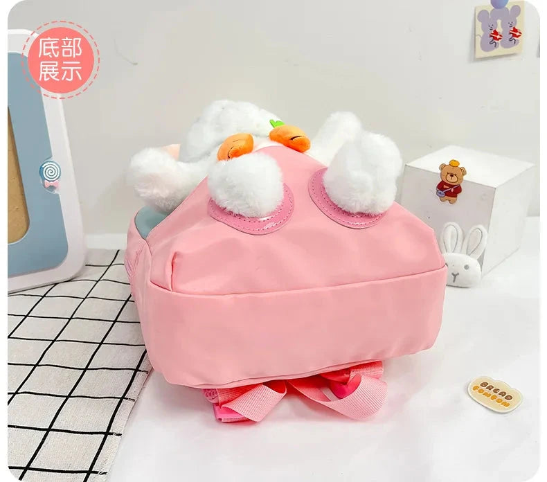 Cartoon Kindergarten Backpack New Children's School Bag Cute Plush Rabbit Doll Backpack Manwatstore