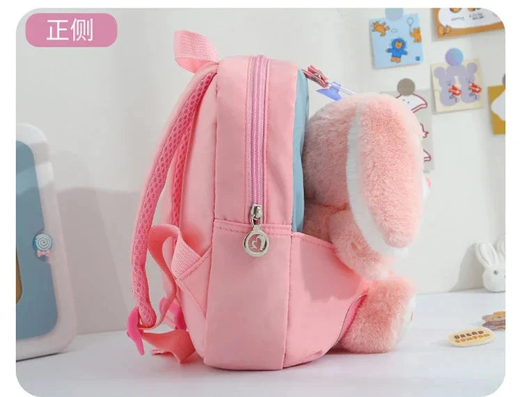 Cartoon Kindergarten Backpack New Children's School Bag Cute Plush Rabbit Doll Backpack Manwatstore