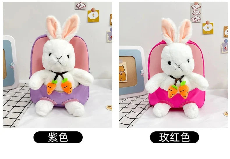 Cartoon Kindergarten Backpack New Children's School Bag Cute Plush Rabbit Doll Backpack Manwatstore