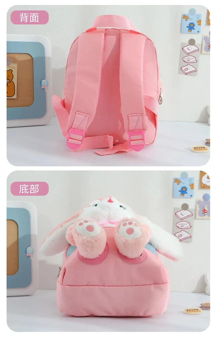 Cartoon Kindergarten Backpack New Children's School Bag Cute Plush Rabbit Doll Backpack Manwatstore