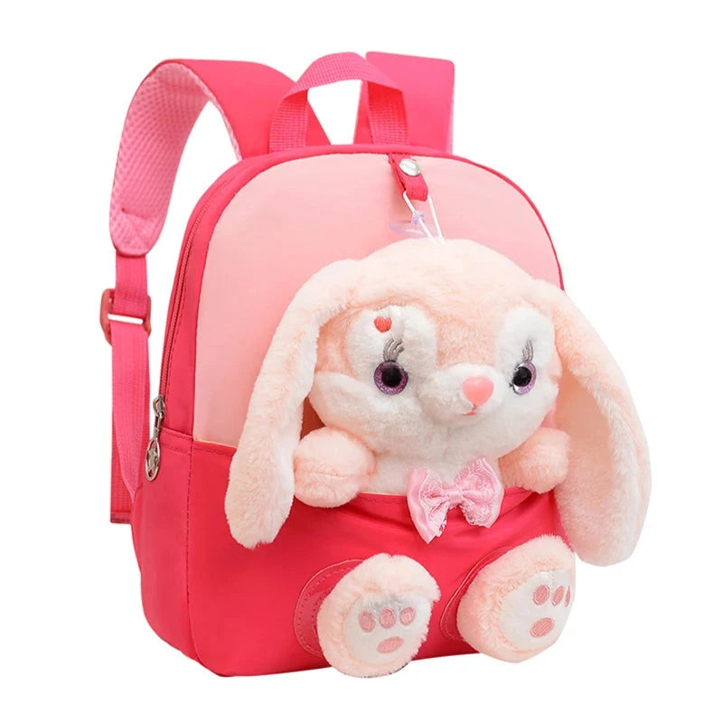 Cartoon Kindergarten Backpack New Children's School Bag Cute Plush Rabbit Doll Backpack Manwatstore