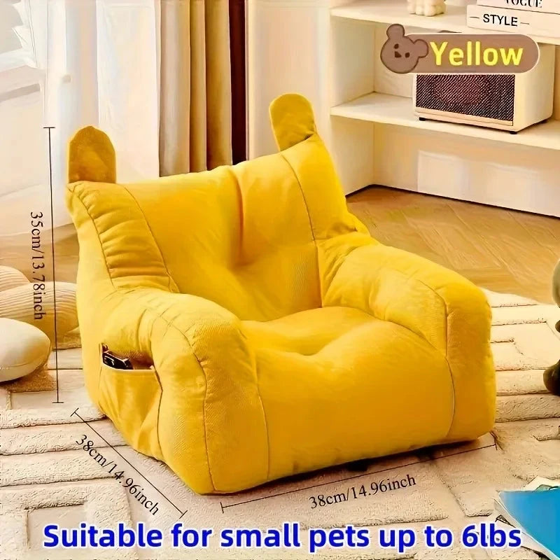 Cat Sofa Bed, Adorable Cartoon Pet Bed with Removable Washable Cover, Plush Cat Furniture for Indoor Cats Up To 6 Lbs (2.72kg) Manwatstore