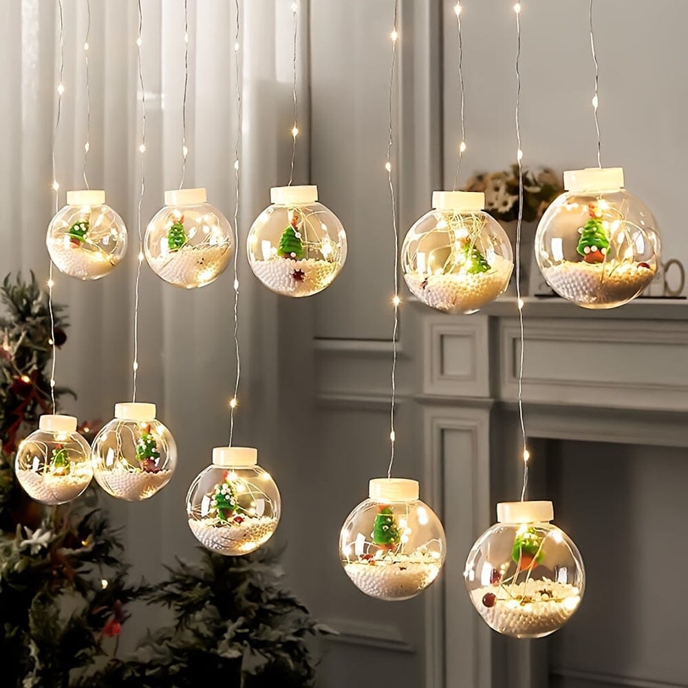 Christmas Ball Light String, 10 Christmas Blessing Ball Fairy Lights, Christmas Ornaments, Christmas Holiday Parties, Holiday Party Decorations, USB Power Supply, 8 Lighting Modes, Remote Control Manwatstore