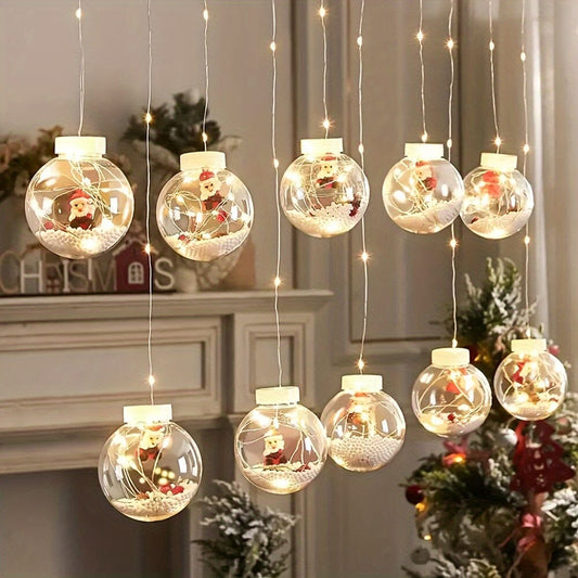 Christmas Ball Light String, 10 Christmas Blessing Ball Fairy Lights, Christmas Ornaments, Christmas Holiday Parties, Holiday Party Decorations, USB Power Supply, 8 Lighting Modes, Remote Control Manwatstore