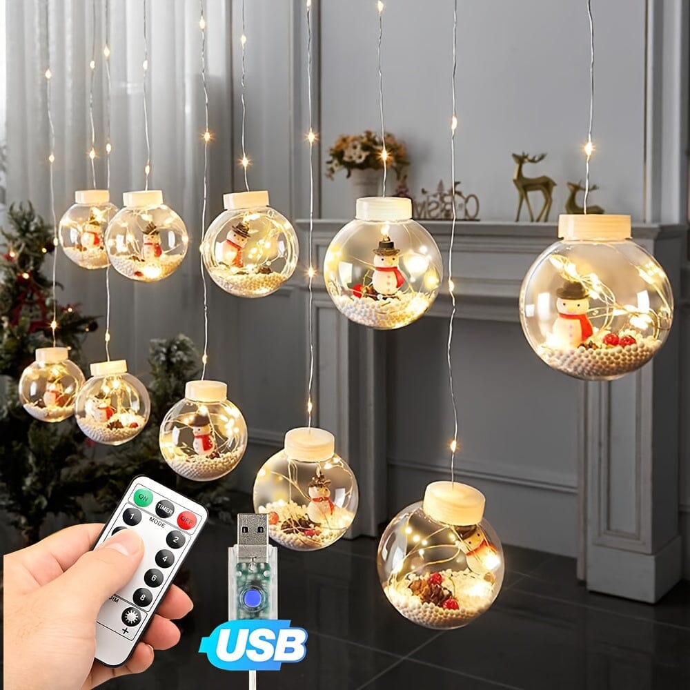 Christmas Ball Light String, 10 Christmas Blessing Ball Fairy Lights, Christmas Ornaments, Christmas Holiday Parties, Holiday Party Decorations, USB Power Supply, 8 Lighting Modes, Remote Control Manwatstore