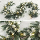 Christmas Pine Wreath, 1 Pc 6.4 ft/195 cm White Rattan, Artificial Green Plants, Suitable for Outdoor or Indoor Home Gardens, Fireplaces, Holiday Party Decorations, Christmas Ornaments Manwatstore