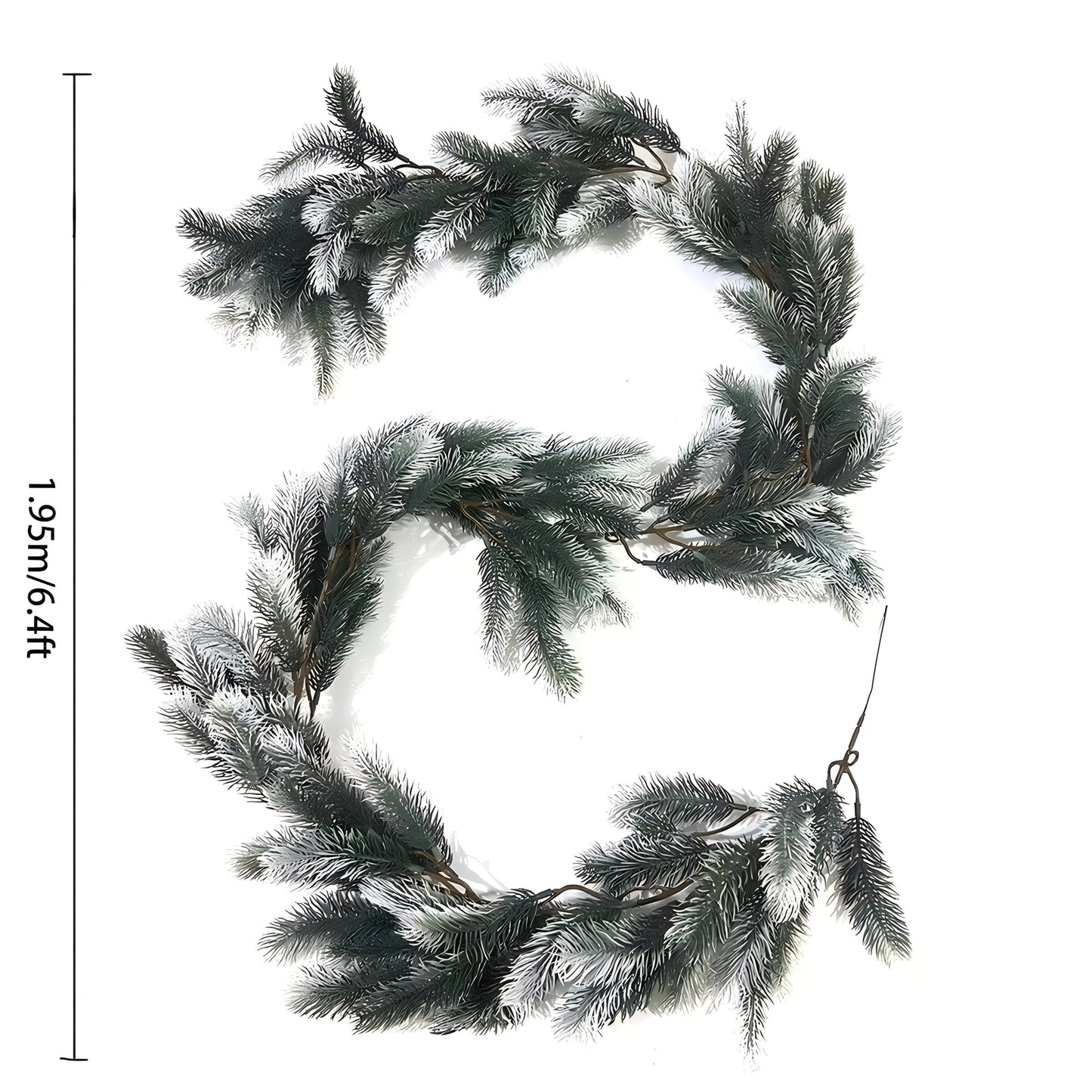 Christmas Pine Wreath, 1 Pc 6.4 ft/195 cm White Rattan, Artificial Green Plants, Suitable for Outdoor or Indoor Home Gardens, Fireplaces, Holiday Party Decorations, Christmas Ornaments Manwatstore