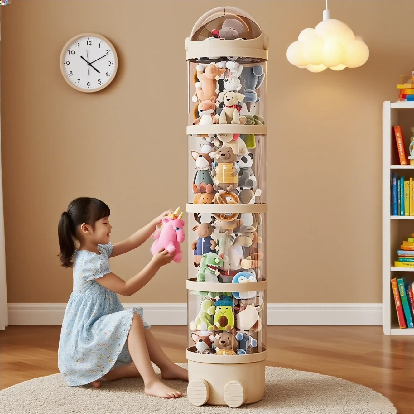 Clear Stuffed Animal Storage Tube – Stackable PET Plush Toy Organiser &amp; Display Container Manwatstore