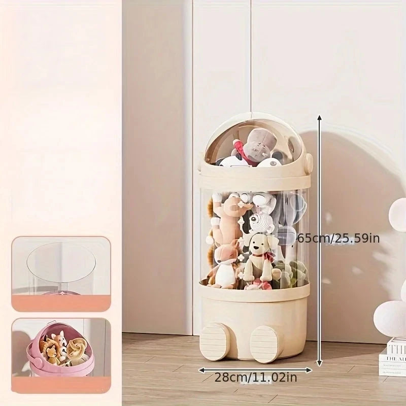 Clear Stuffed Animal Storage Tube – Stackable PET Plush Toy Organiser &amp; Display Container Manwatstore