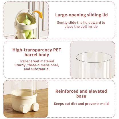 Clear Stuffed Animal Storage Tube – Stackable PET Plush Toy Organiser &amp; Display Container Manwatstore