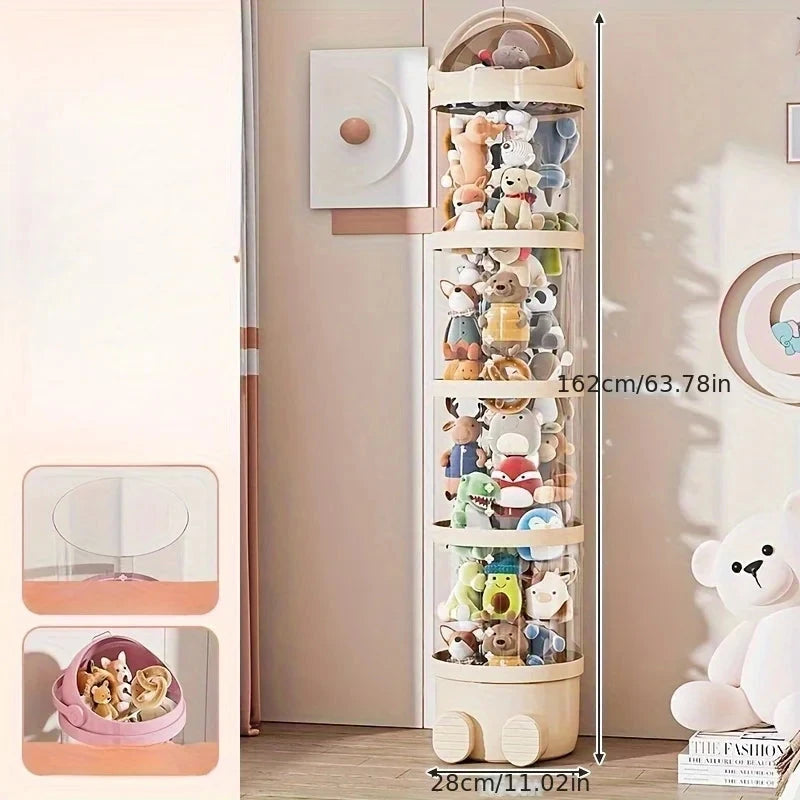 Clear Stuffed Animal Storage Tube – Stackable PET Plush Toy Organiser &amp; Display Container Manwatstore