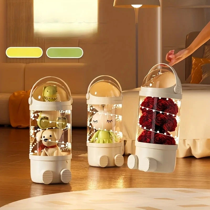 Clear Stuffed Animal Storage Tube – Stackable PET Plush Toy Organiser &amp; Display Container Manwatstore