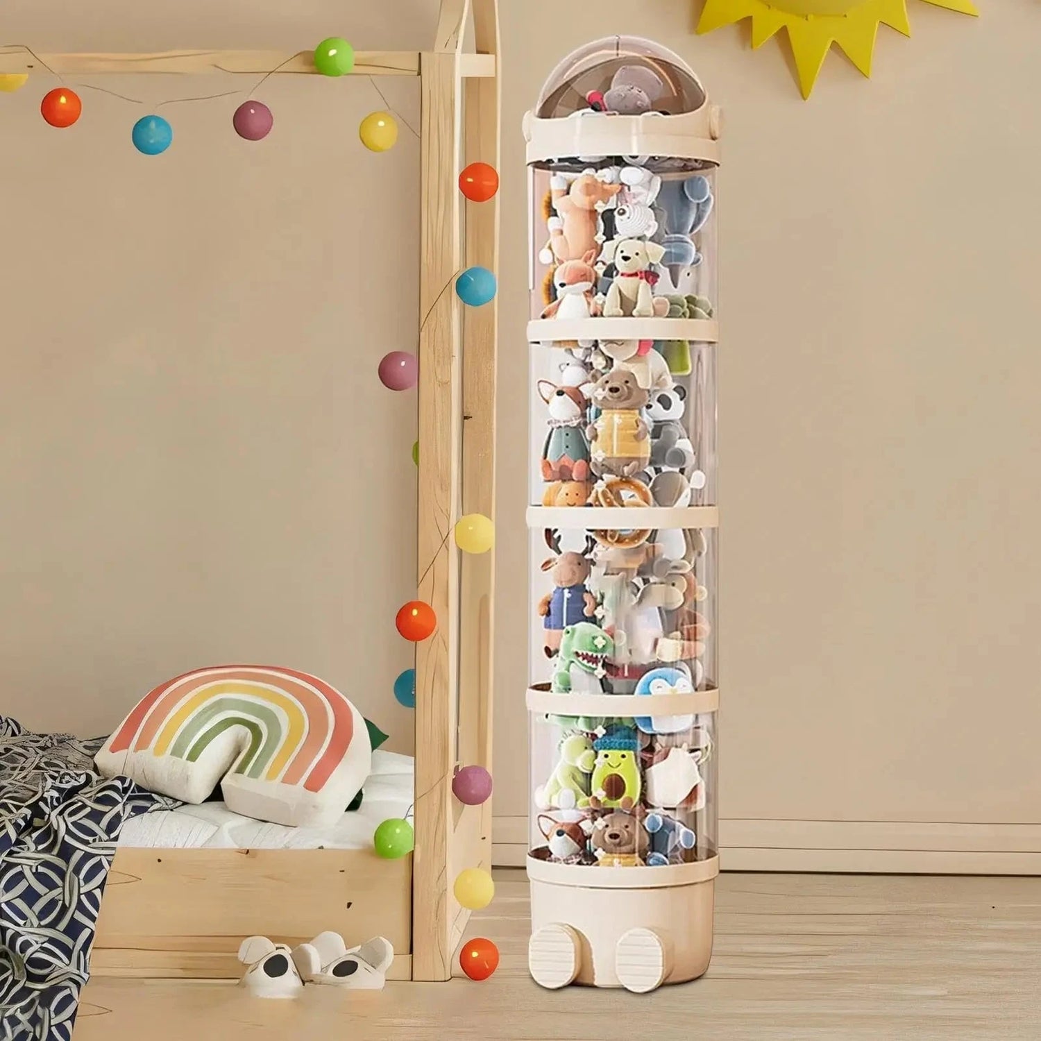 Clear Stuffed Animal Storage Tube – Stackable PET Plush Toy Organiser &amp; Display Container Manwatstore