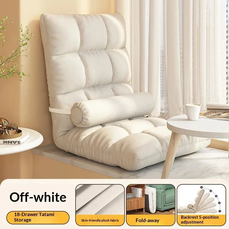 CloudRest Lazy Tatami Floor Sofa Chair with Adjustable Backrest &amp; Laptop Stand Manwatstore