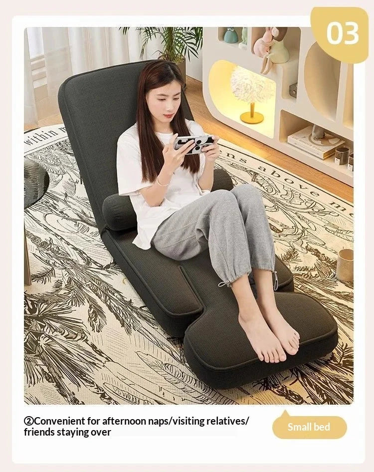 CloudRest Lazy Tatami Floor Sofa Chair with Adjustable Backrest &amp; Laptop Stand Manwatstore