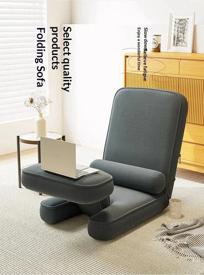 CloudRest Lazy Tatami Floor Sofa Chair with Adjustable Backrest &amp; Laptop Stand Manwatstore