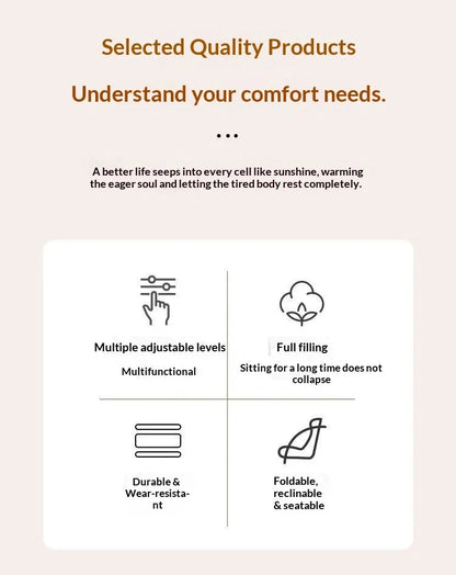CloudRest Lazy Tatami Floor Sofa Chair with Adjustable Backrest &amp; Laptop Stand Manwatstore