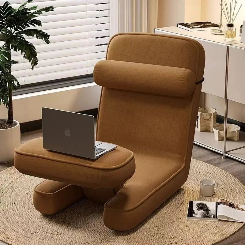 CloudRest Lazy Tatami Floor Sofa Chair with Adjustable Backrest &amp; Laptop Stand Manwatstore