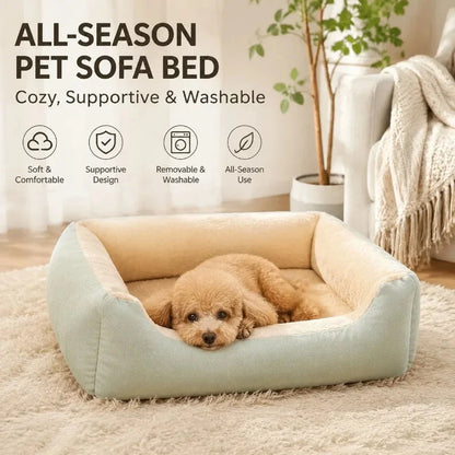 Washable rectangular pet bed