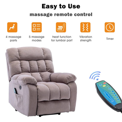 ComfortRise Electric Power Lift Recliner Chair with Massage, Heat &amp; USB Charging Manwatstore