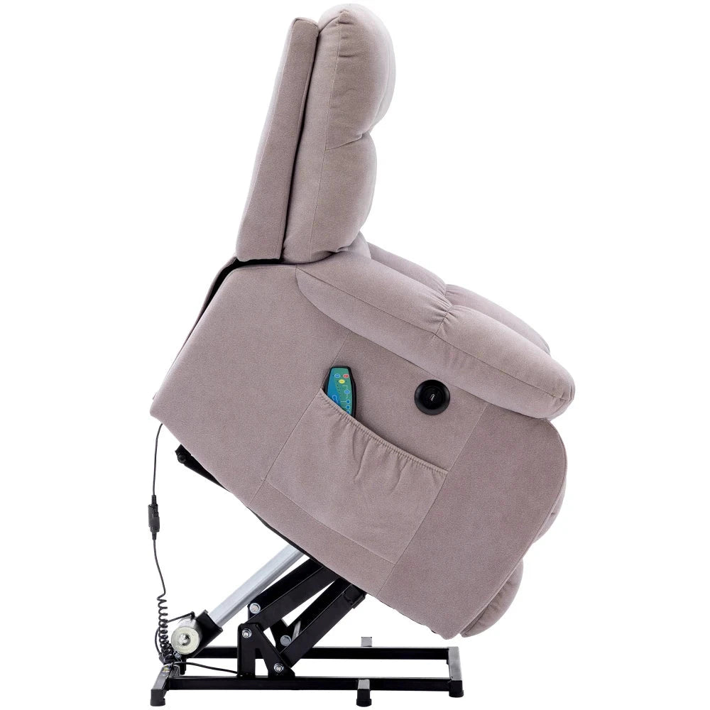 ComfortRise Electric Power Lift Recliner Chair with Massage, Heat &amp; USB Charging Manwatstore
