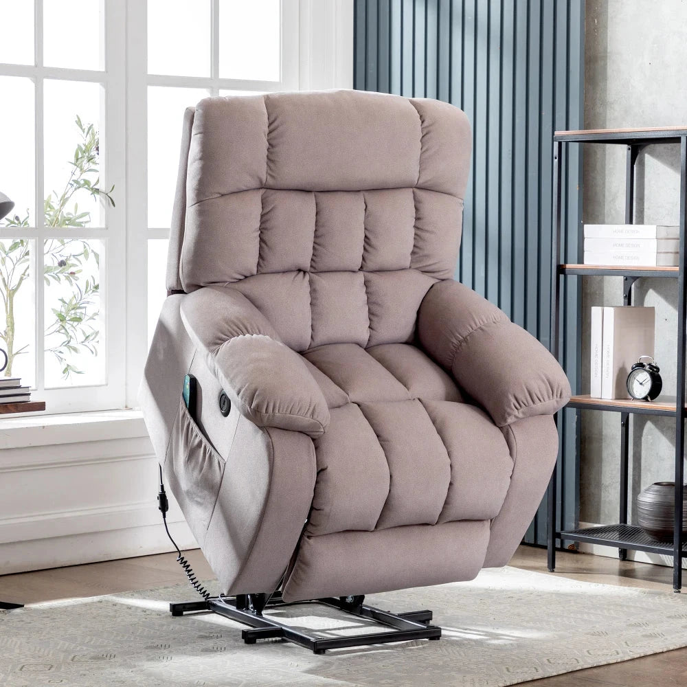 ComfortRise Electric Power Lift Recliner Chair with Massage, Heat &amp; USB Charging Manwatstore