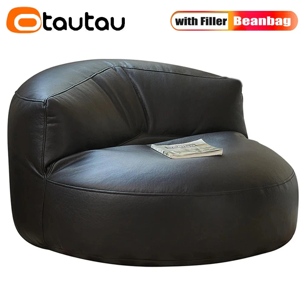 Cozy Faux Leather Bean Bag Sofa Manwatstore