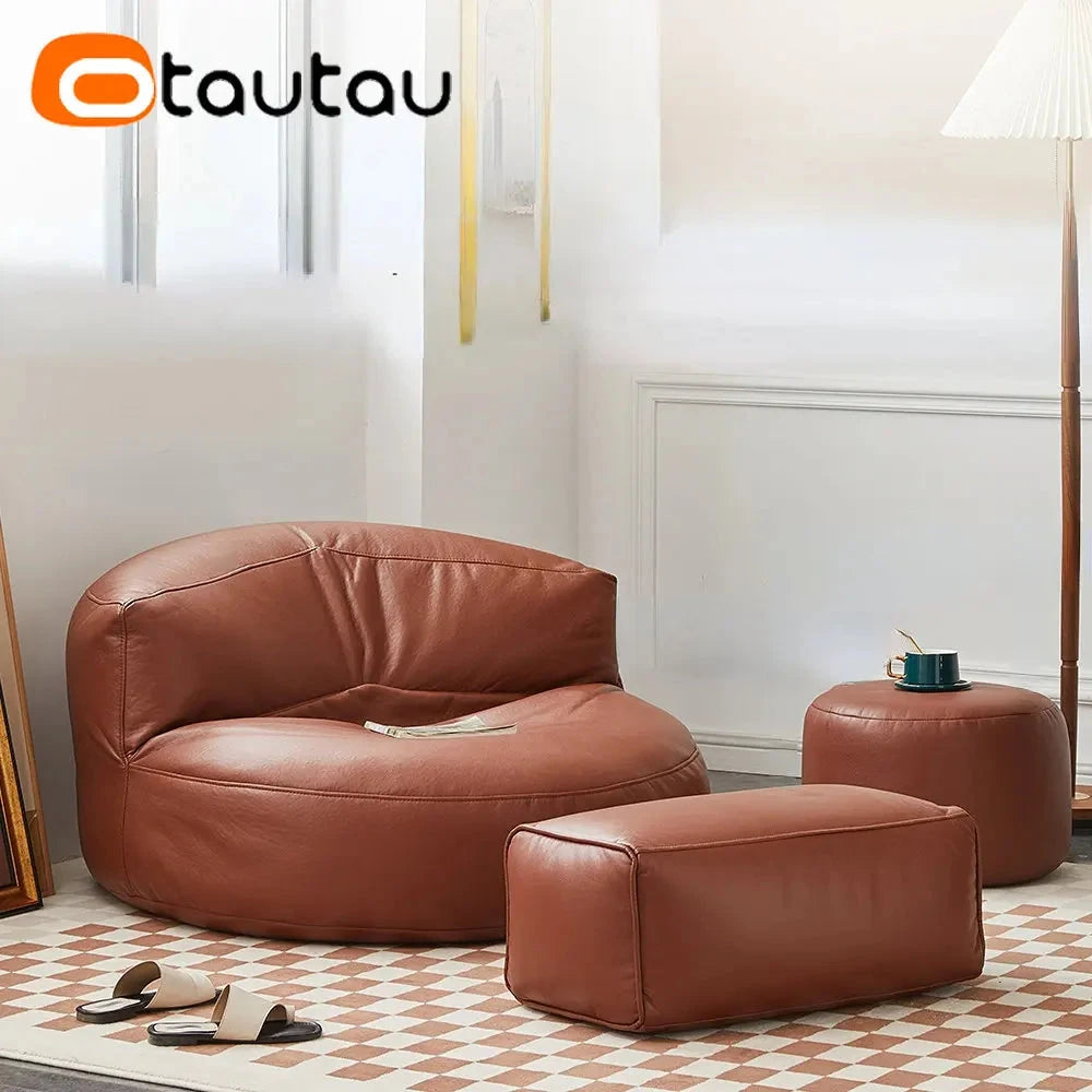 Cozy Faux Leather Bean Bag Sofa Manwatstore