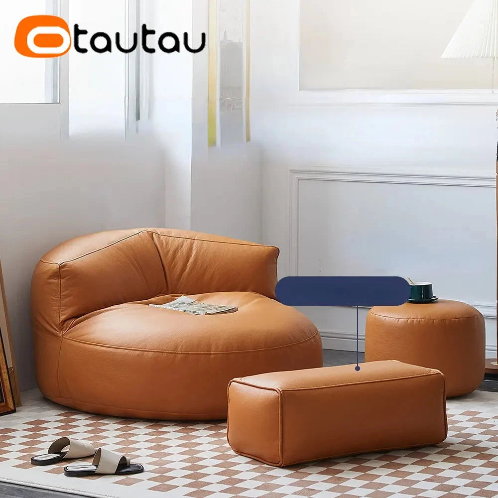 Cozy Faux Leather Bean Bag Sofa Manwatstore