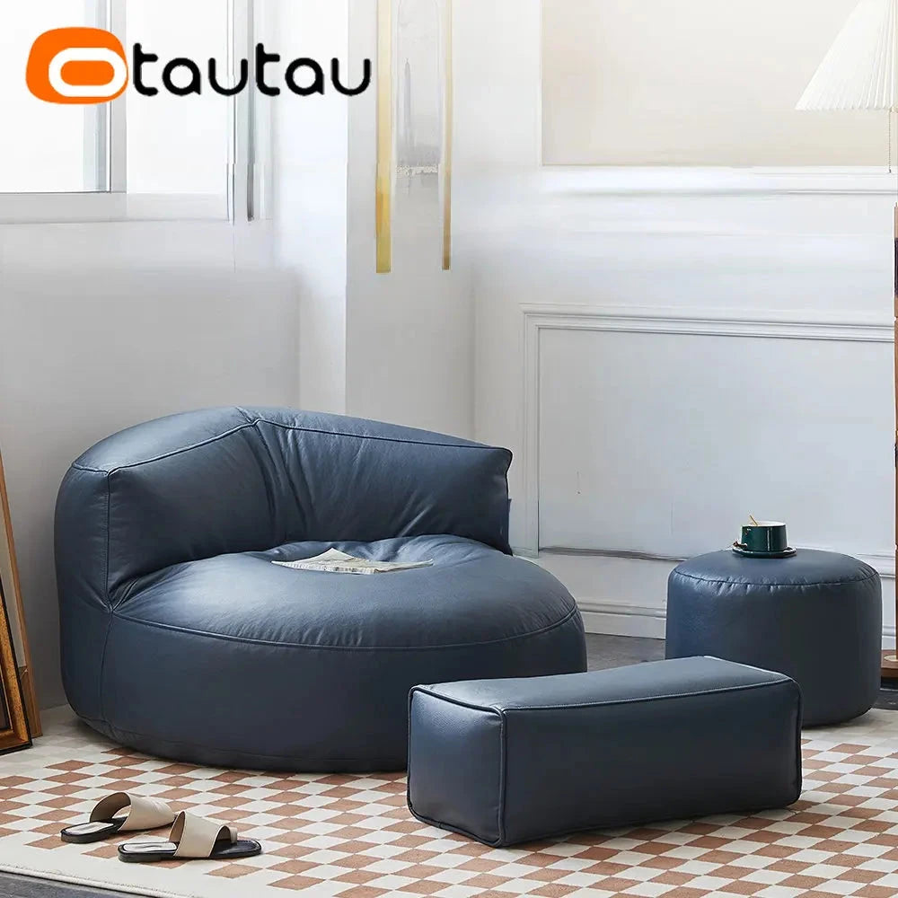 Cozy Faux Leather Bean Bag Sofa Manwatstore