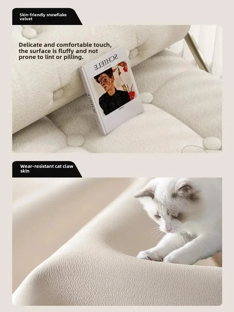Cream Style Lamb Fleece Leisure Folding Sofa Bed Fold Dual Use Single Small Unit Living Room Lazy Sofa Balcony Leisure Sofa Manwatstore