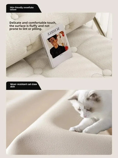 Cream Style Lamb Fleece Leisure Folding Sofa Bed Fold Dual Use Single Small Unit Living Room Lazy Sofa Balcony Leisure Sofa Manwatstore