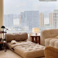 Cream Style Lamb Fleece Leisure Folding Sofa Bed Fold Dual Use Single Small Unit Living Room Lazy Sofa Balcony Leisure Sofa Manwatstore