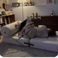 Cream Style Lamb Fleece Leisure Folding Sofa Bed Fold Dual Use Single Small Unit Living Room Lazy Sofa Balcony Leisure Sofa Manwatstore