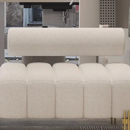 Cream Upholstered Chaise Lounge with Metal Legs Rolled Backrest Modern &amp; Comfortable Seating for Dressing Room &amp; Boutique Spaces Manwatstore