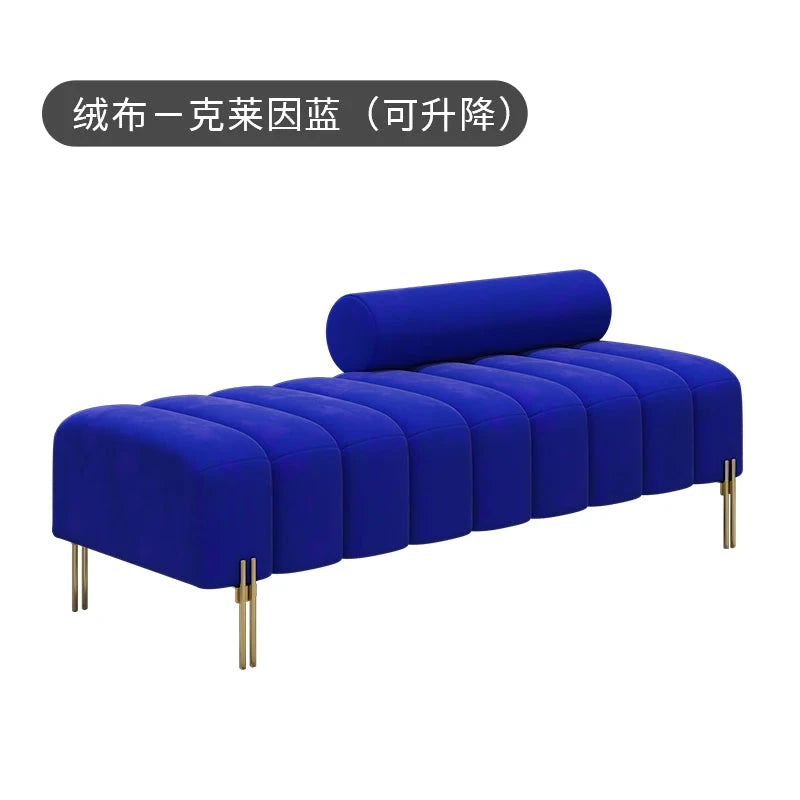 Cream Upholstered Chaise Lounge with Metal Legs Rolled Backrest Modern &amp; Comfortable Seating for Dressing Room &amp; Boutique Spaces Manwatstore