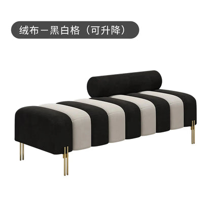 Cream Upholstered Chaise Lounge with Metal Legs Rolled Backrest Modern &amp; Comfortable Seating for Dressing Room &amp; Boutique Spaces Manwatstore
