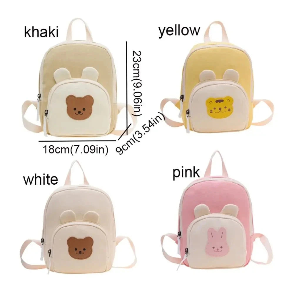 Cute Korean Kindergarten Schoolbag Cartoon Bear Adjustable Backpack Canvas Travel Bag Kindergarten Manwatstore
