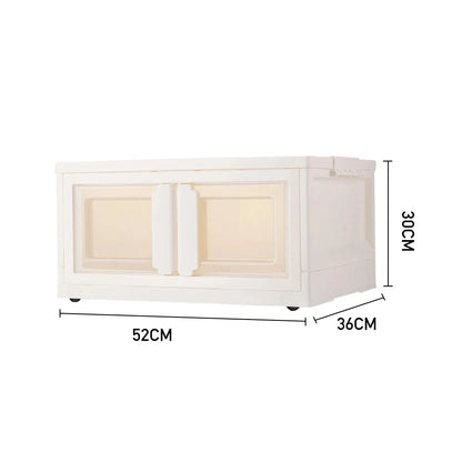 Double-Door Collapsible Storage Organizer Box with Wheels Manwatstore