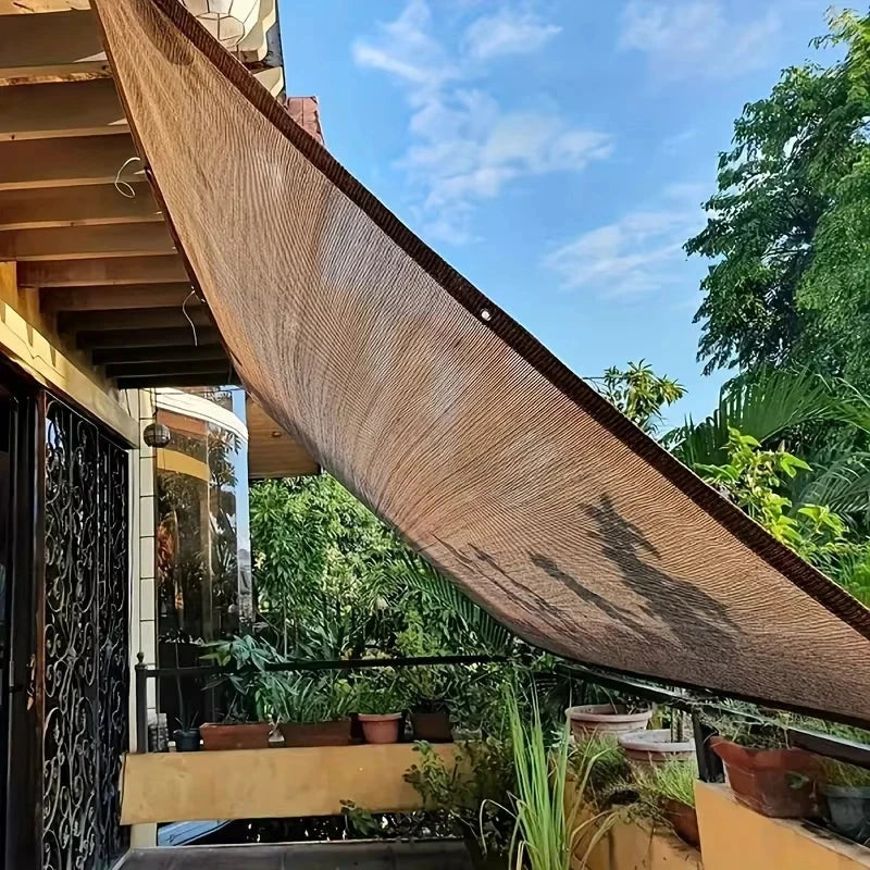 Durable Brown Protection Canopy - Outdoor Sun Shade Net - Multiple Sizes Available for Travel, Picnics, and Pools Manwatstore