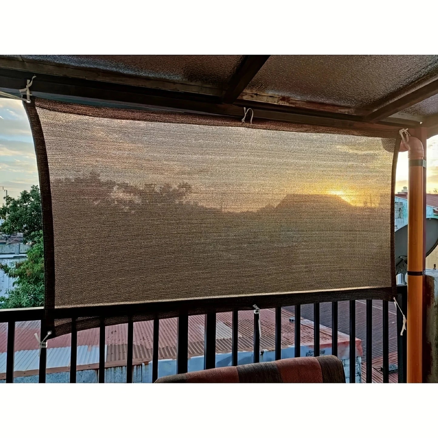 Durable Brown Protection Canopy - Outdoor Sun Shade Net - Multiple Sizes Available for Travel, Picnics, and Pools Manwatstore