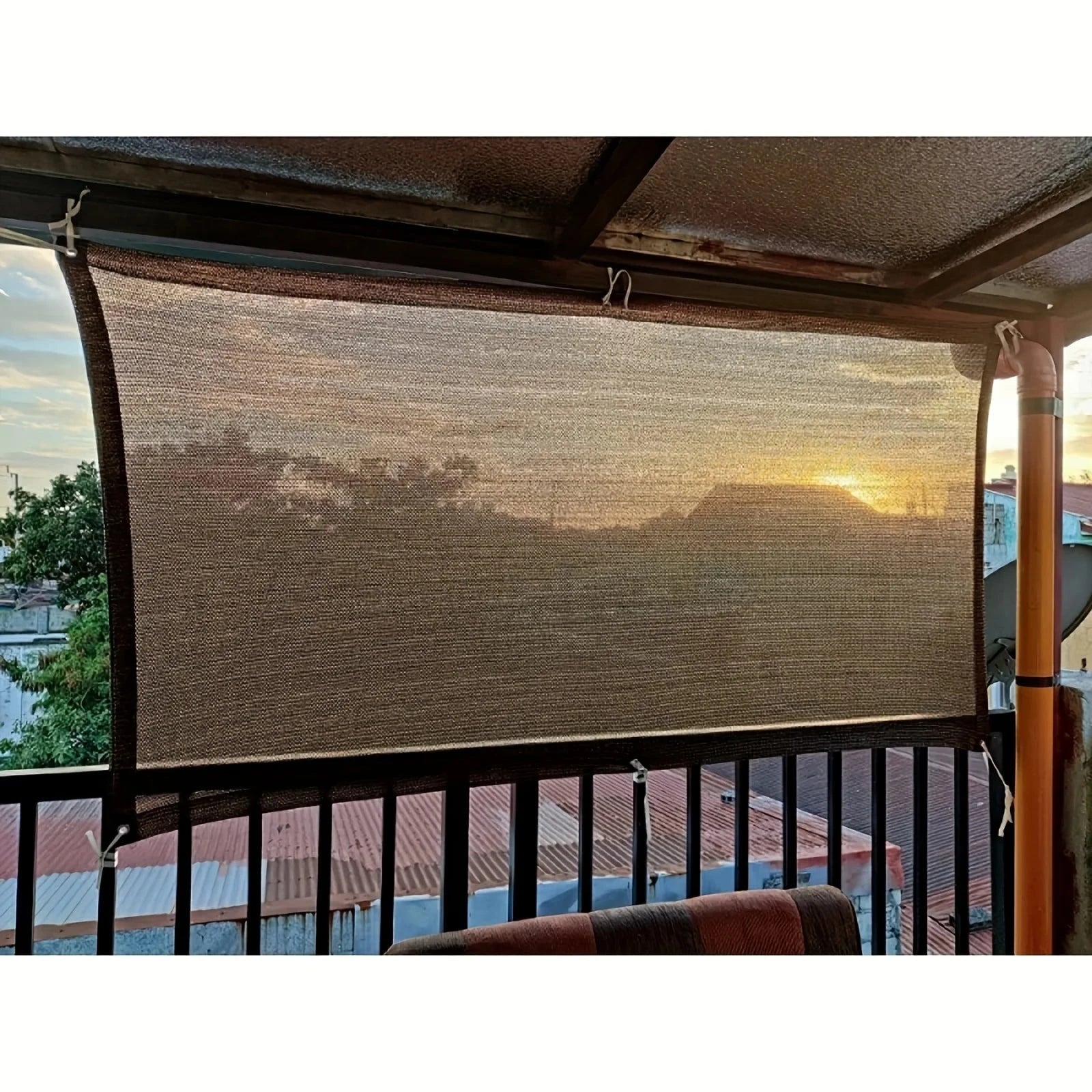 Durable Brown Protection Canopy - Outdoor Sun Shade Net - Multiple Sizes Available for Travel, Picnics, and Pools Manwatstore