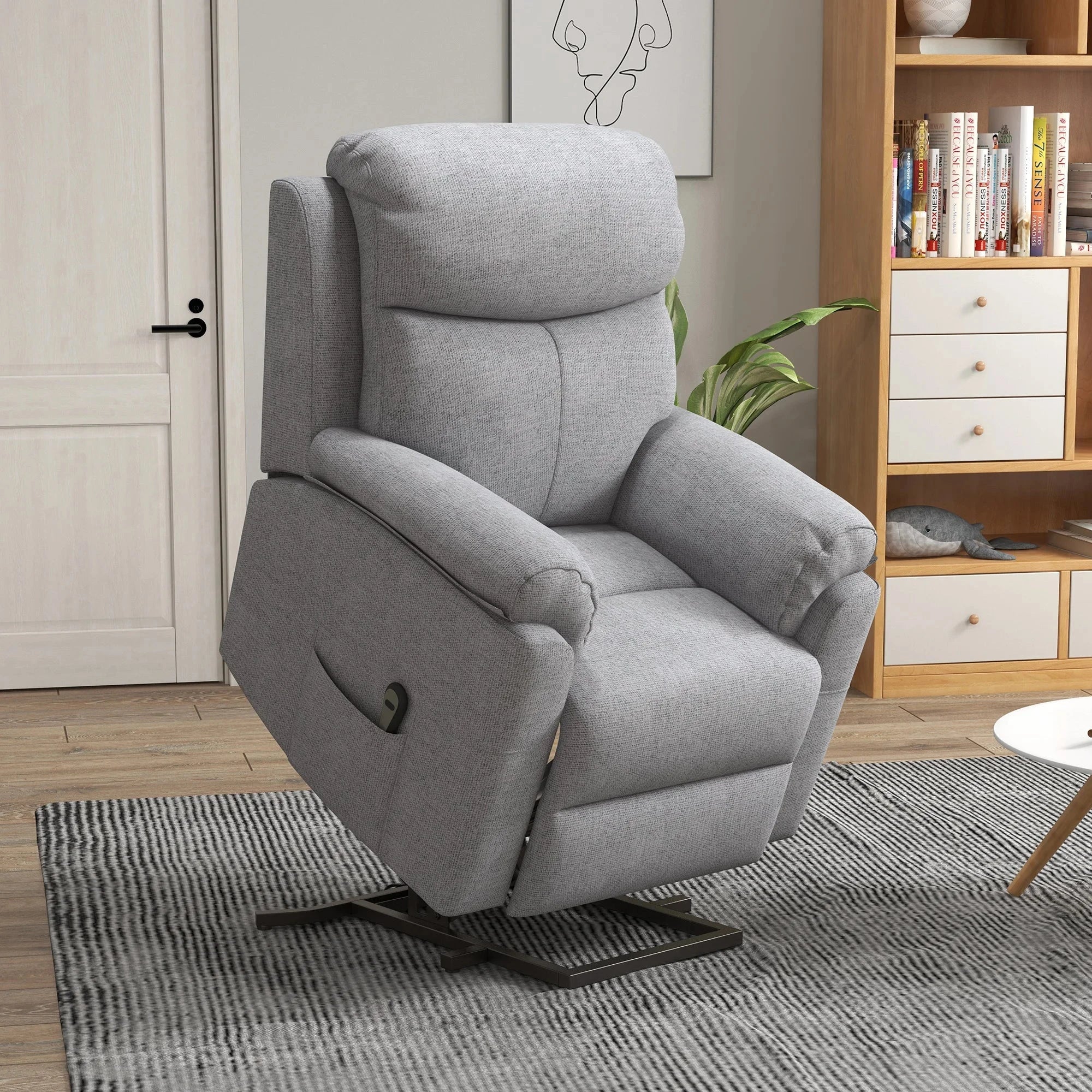 EaseRise Electric Power Lift Chair with Remote Control – Grey Manwatstore