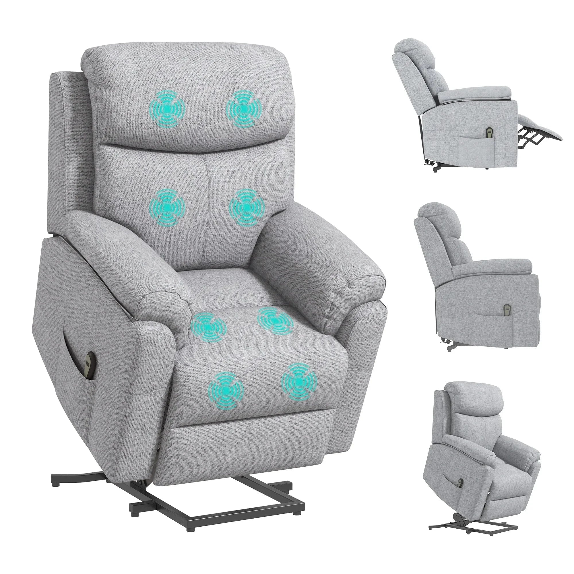 EaseRise Electric Power Lift Chair with Remote Control – Grey Manwatstore