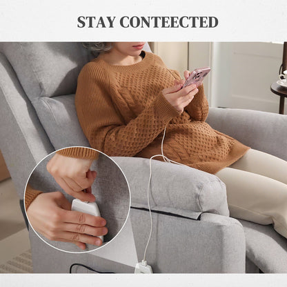 EaseRise Electric Power Lift Chair with Remote Control – Grey Manwatstore