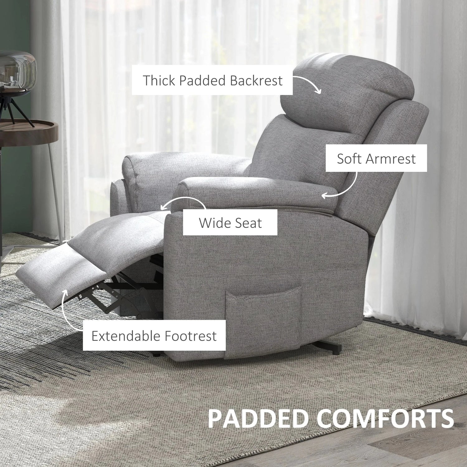 EaseRise Electric Power Lift Chair with Remote Control – Grey Manwatstore