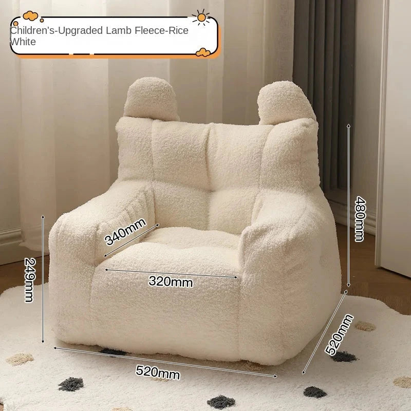 Eco-friendly Nordic Simple Living Room Soft Comfortable Backrest Person Single Sofa Chair Cute Bean Bag Baby Small Sofas Manwatstore