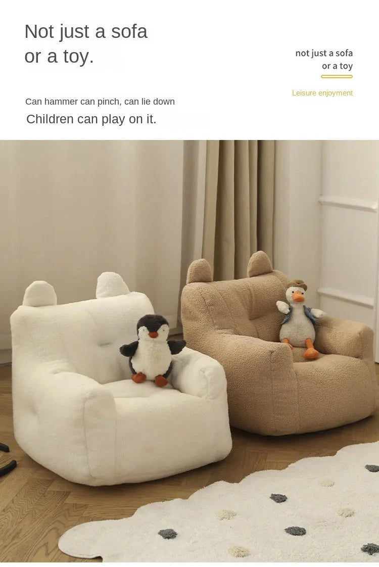 Eco-friendly Nordic Simple Living Room Soft Comfortable Backrest Person Single Sofa Chair Cute Bean Bag Baby Small Sofas Manwatstore