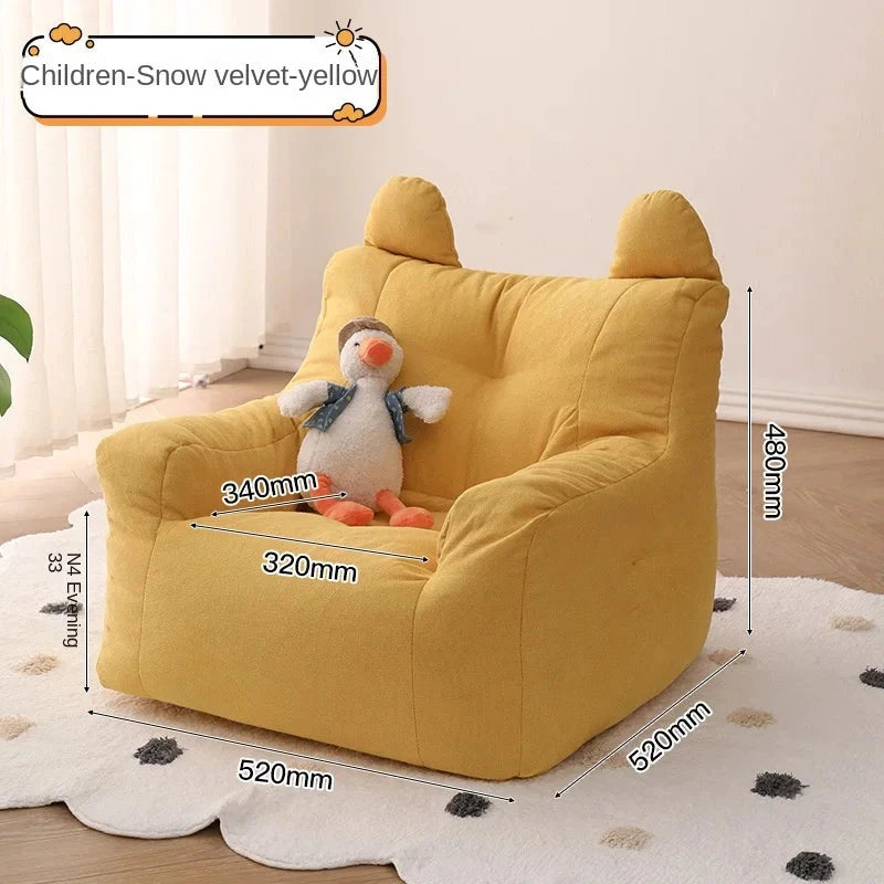 Eco-friendly Nordic Simple Living Room Soft Comfortable Backrest Person Single Sofa Chair Cute Bean Bag Baby Small Sofas Manwatstore