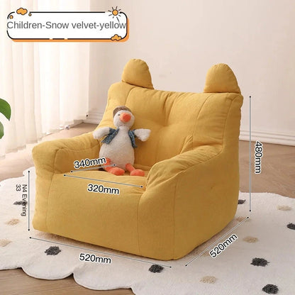 Eco-friendly Nordic Simple Living Room Soft Comfortable Backrest Person Single Sofa Chair Cute Bean Bag Baby Small Sofas Manwatstore